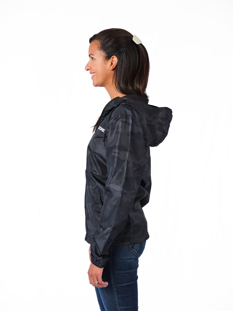 Unisex Black Camo Lightweight Windbreaker Jacket