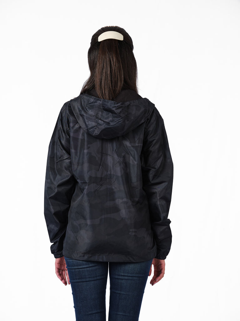 Unisex Black Camo Lightweight Windbreaker Jacket
